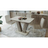 Стол обеденный Stone 110 (бежевое стекло) - Купить мебель в Москве с доставкой